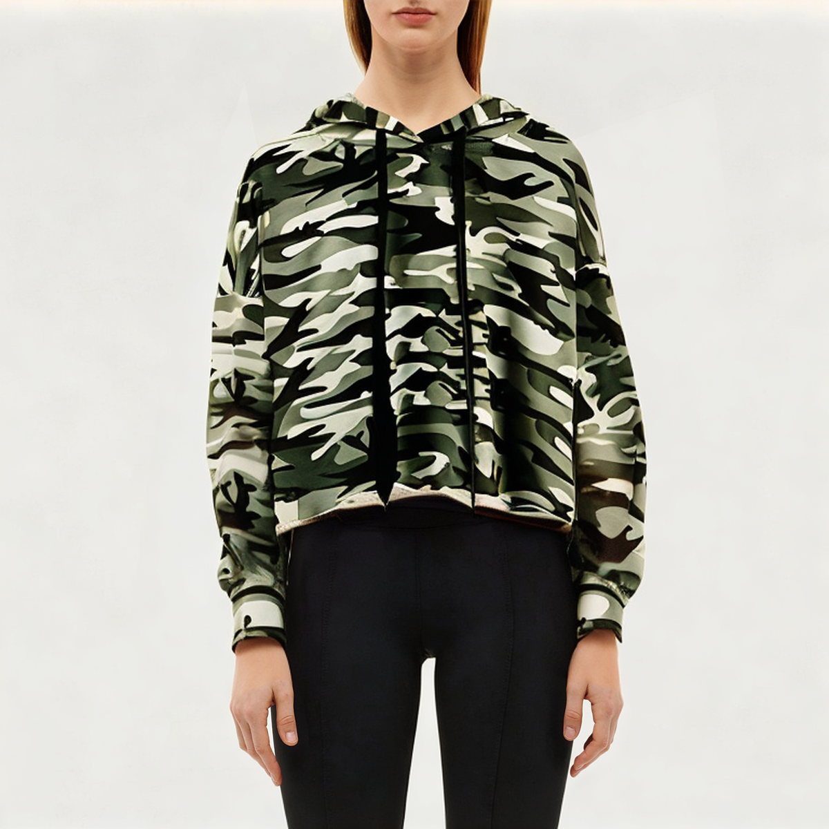 Camouflage print women's sports sweatshirt