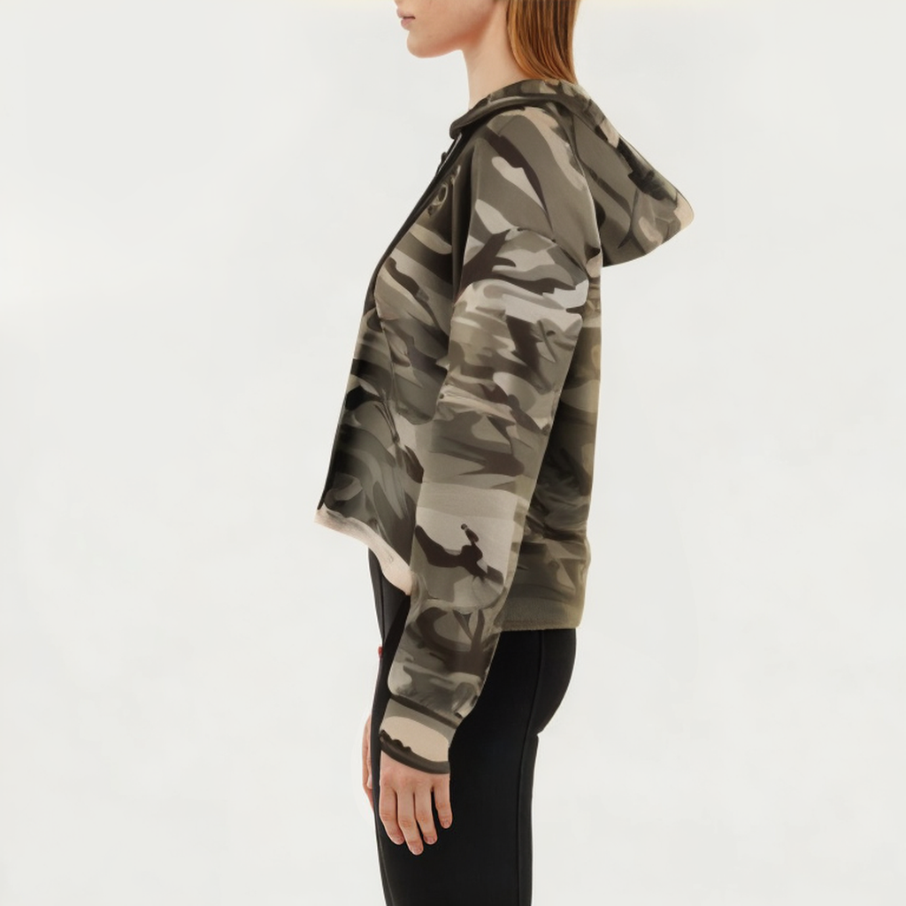 Camouflage print women's sports sweatshirt