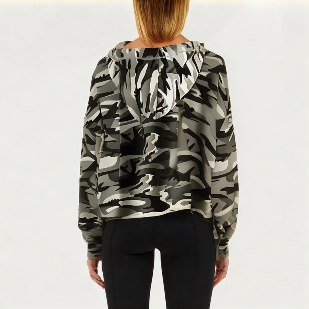 Camouflage print women's sports sweatshirt