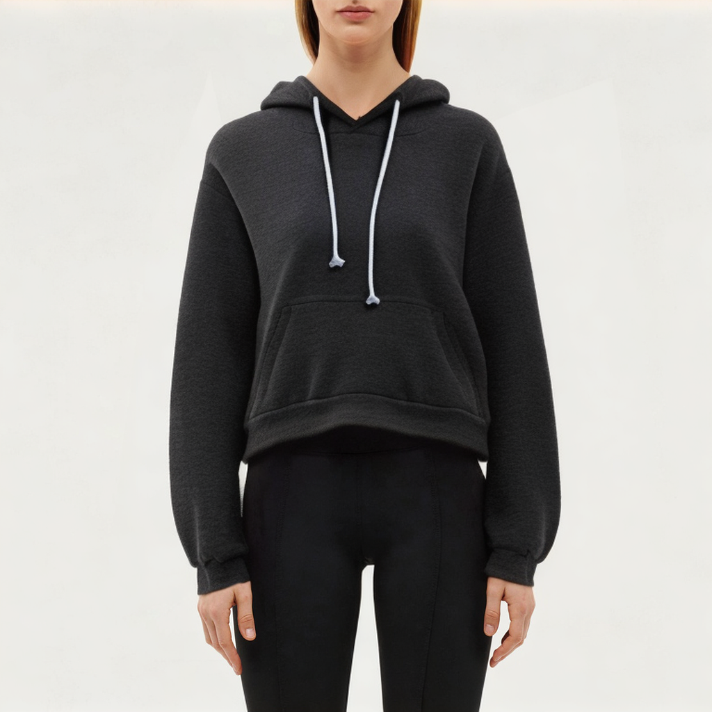Black cotton women's sports sweatshirt