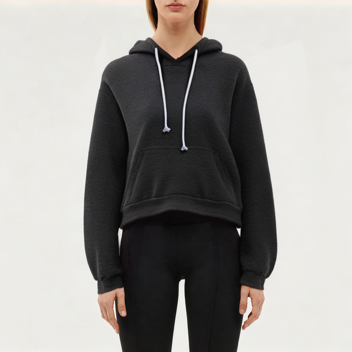 Black cotton women's sports sweatshirt