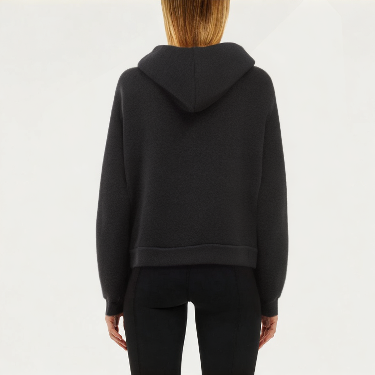 Black cotton women's sports sweatshirt