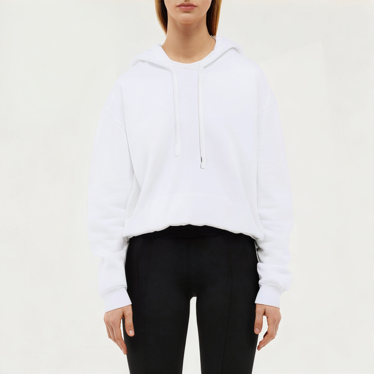 White breathable women's sports sweatshirt