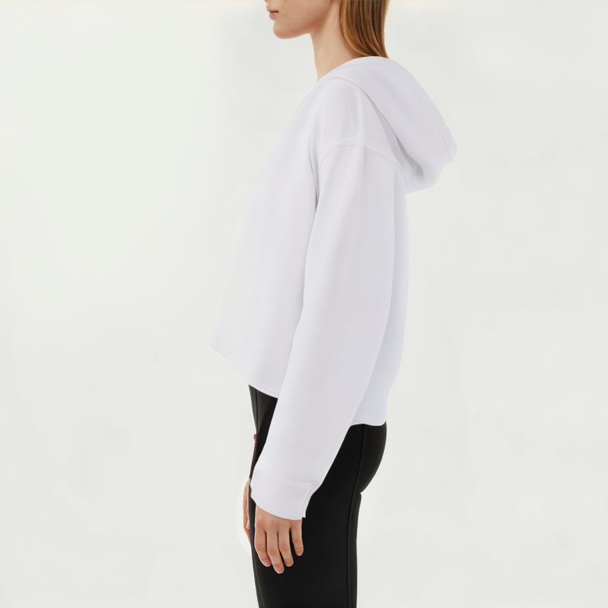 White breathable women's sports sweatshirt