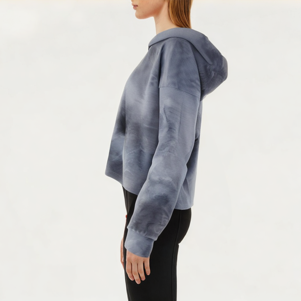 Tie-dyed cotton women's sports sweatshirt