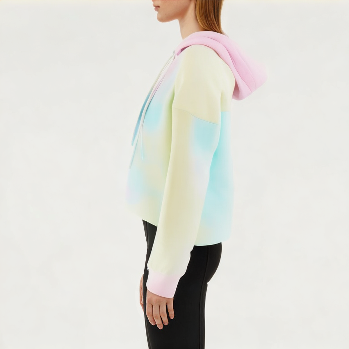 Colorful tie-dye women's sports sweatshirt