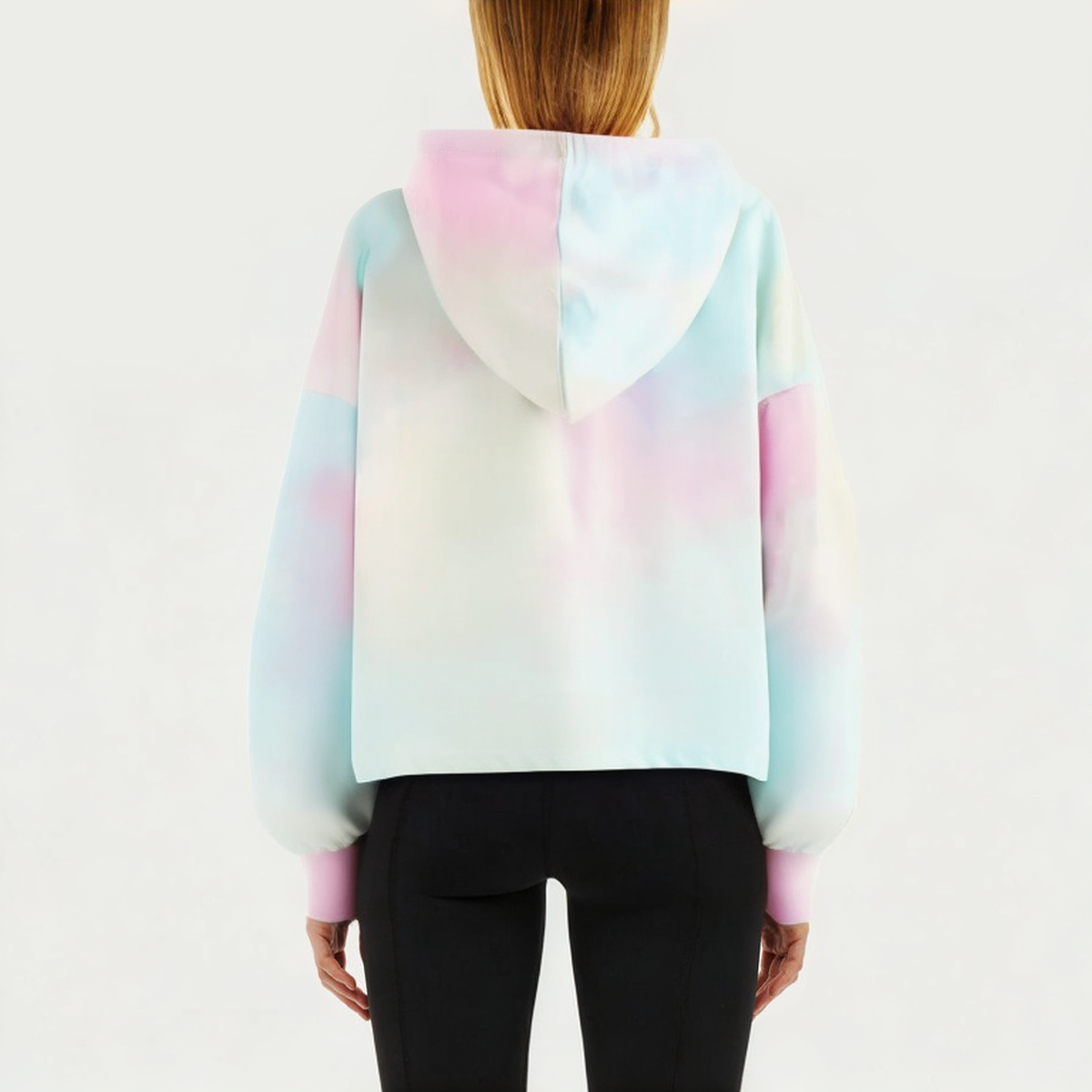 Colorful tie-dye women's sports sweatshirt