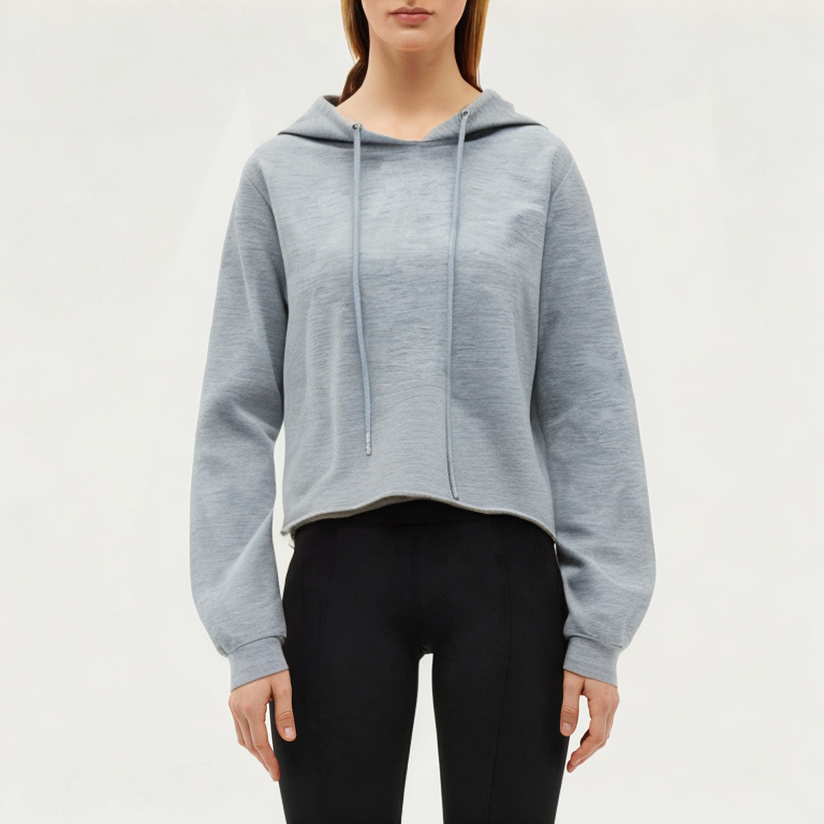Grey cotton women's sports sweatshirt