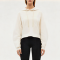 Beige cotton women's sports sweatshirt