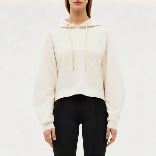Beige cotton women's sports sweatshirt
