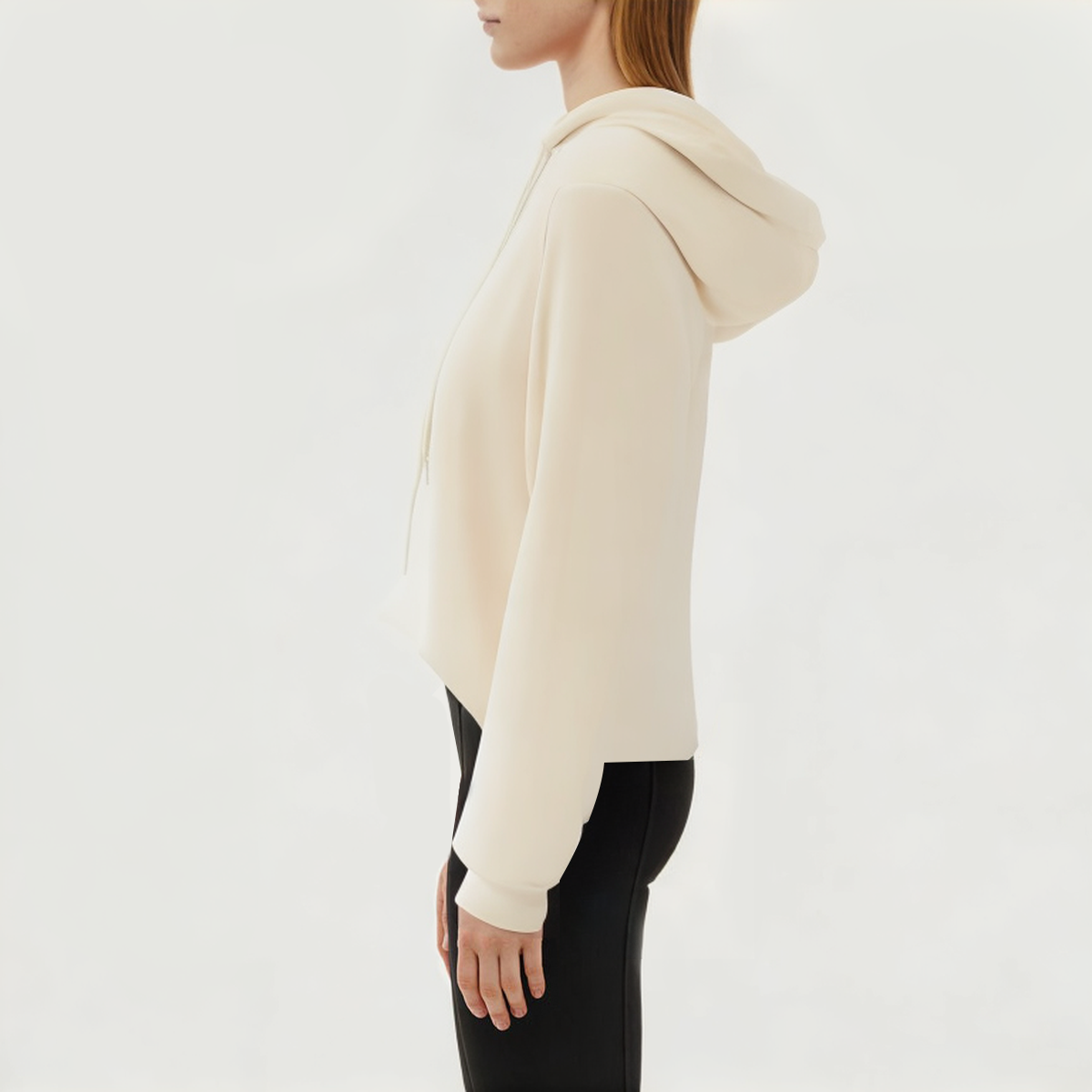 Beige cotton women's sports sweatshirt