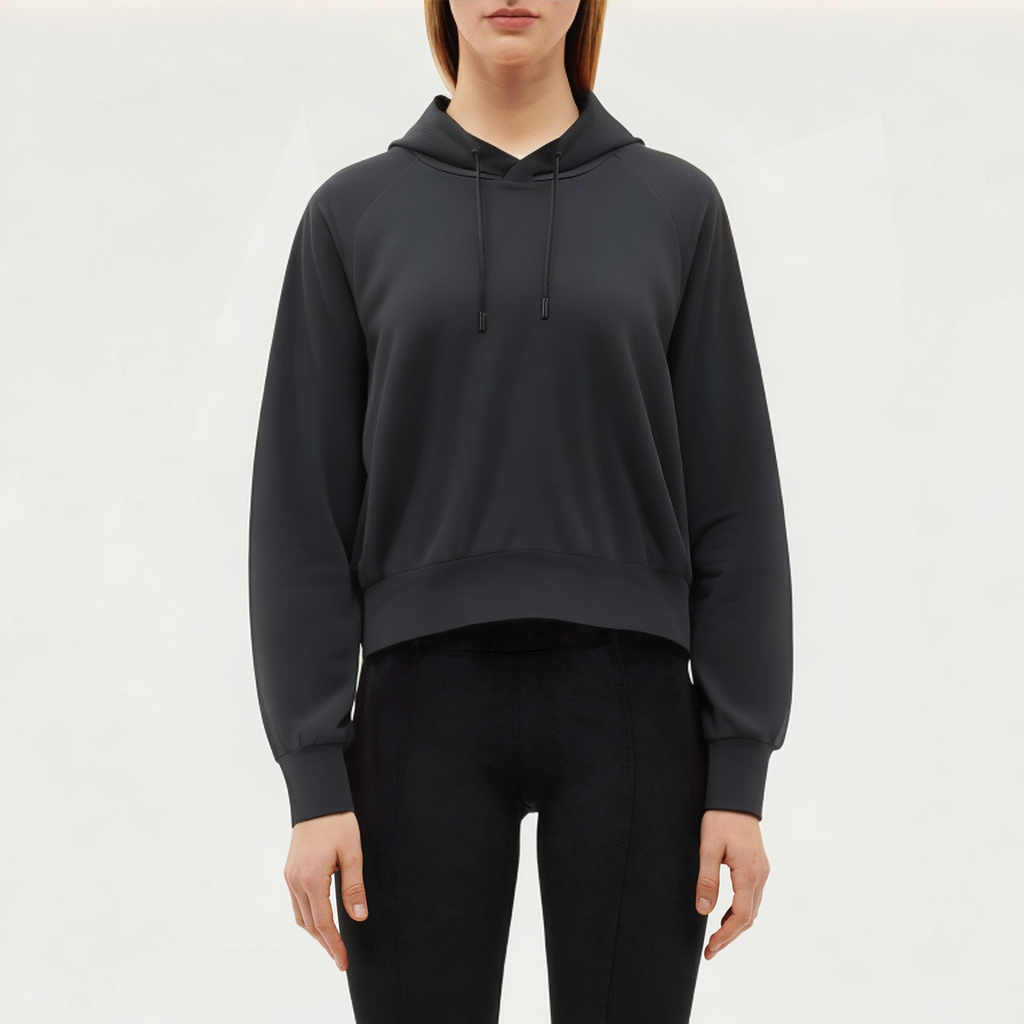 Black breathable women's sports sweatshirt