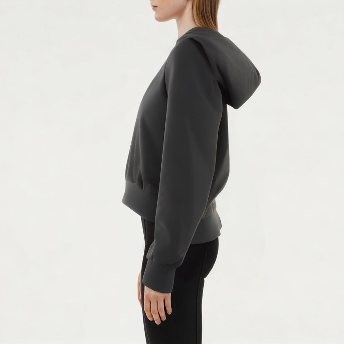 Black breathable women's sports sweatshirt