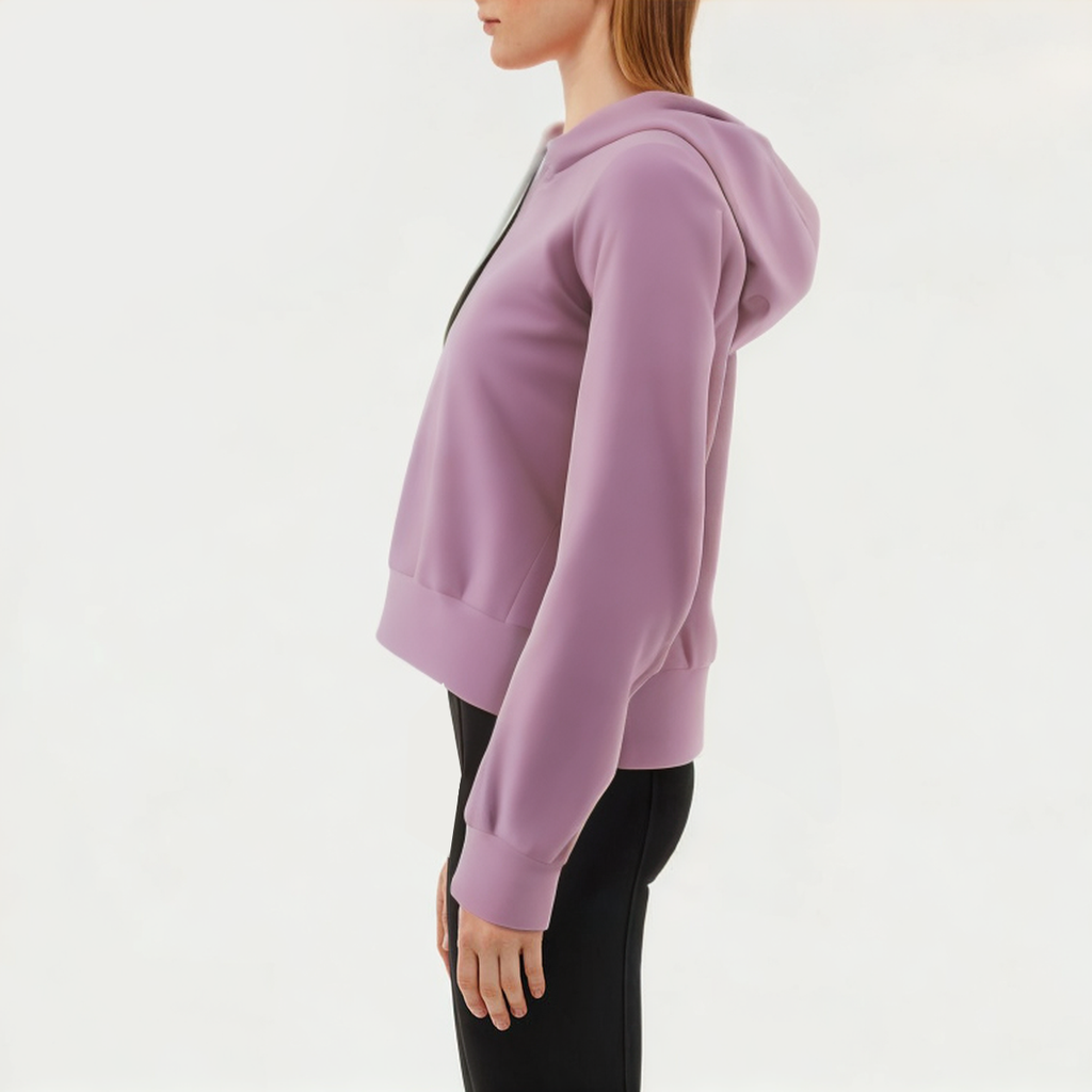 Purple skin-friendly women's sports sweatshirt
