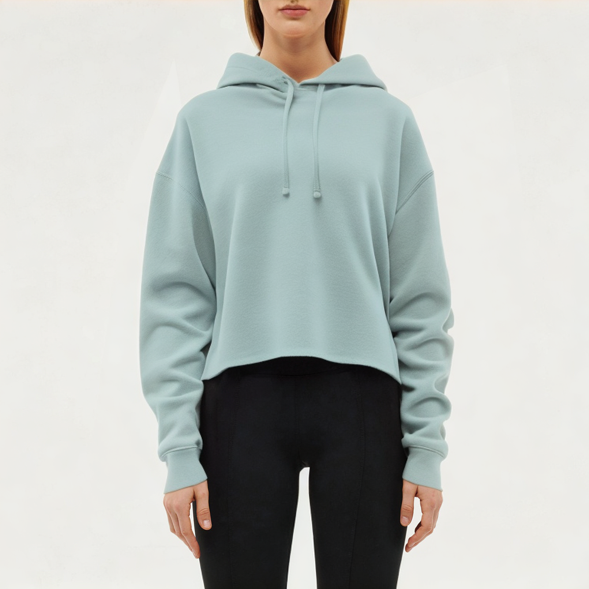 Loose women's sports sweatshirt with hood