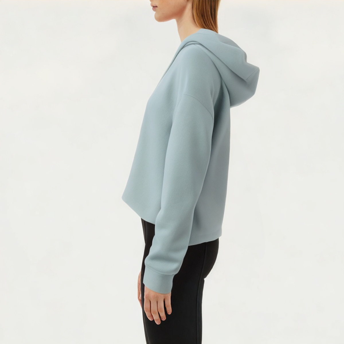 Loose women's sports sweatshirt with hood