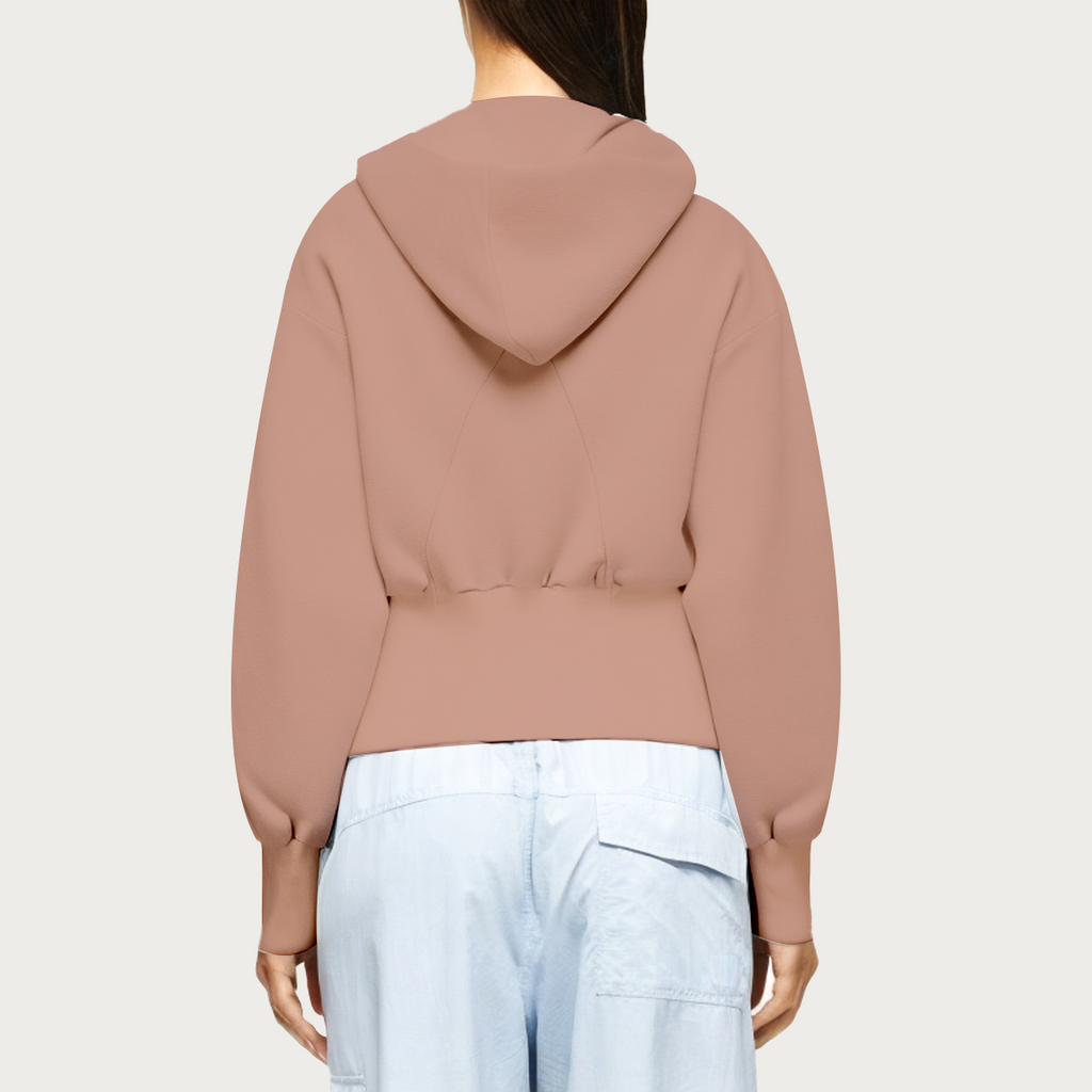 Pink women's double zip sweatshirt jacket