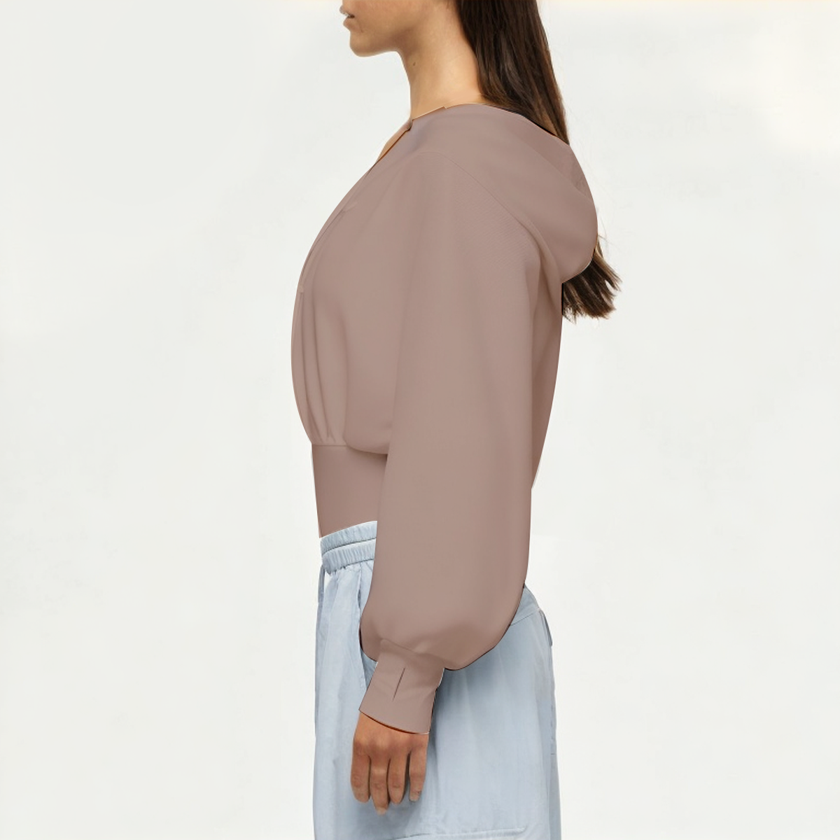 Pink women's double zip sweatshirt jacket