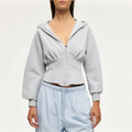 Half zip V-neck women's sweatshirt jacket