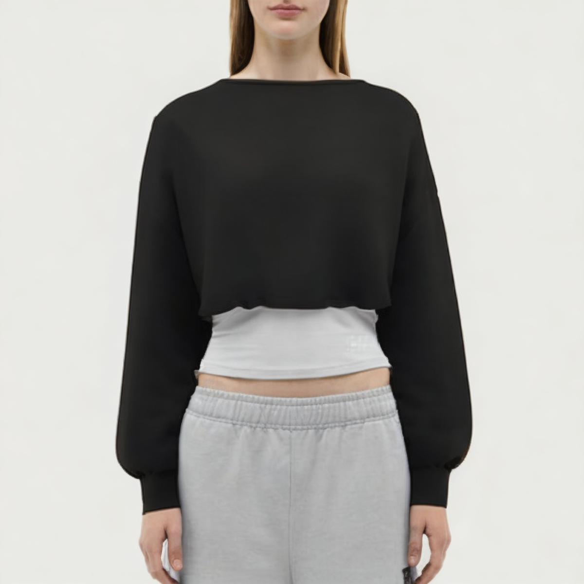 Casual round neck women's loose long-sleeved T-shirt
