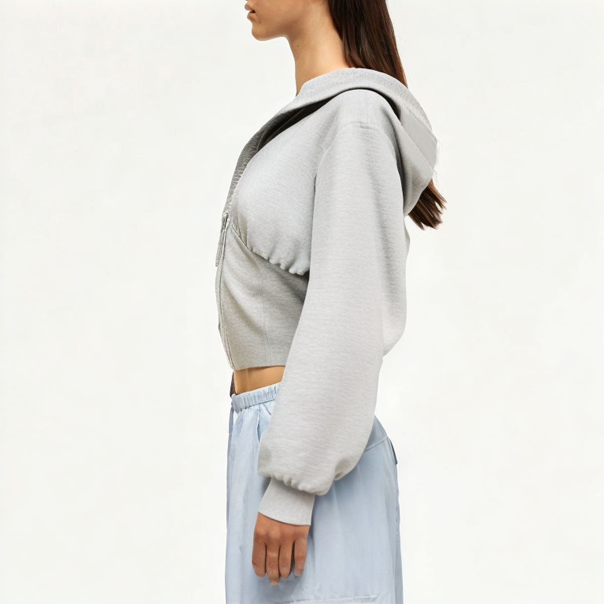 Half zip V-neck women's sweatshirt jacket