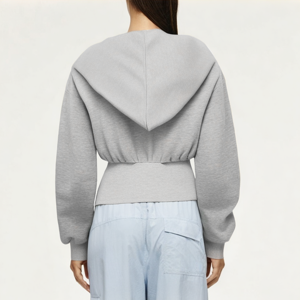Half zip V-neck women's sweatshirt jacket