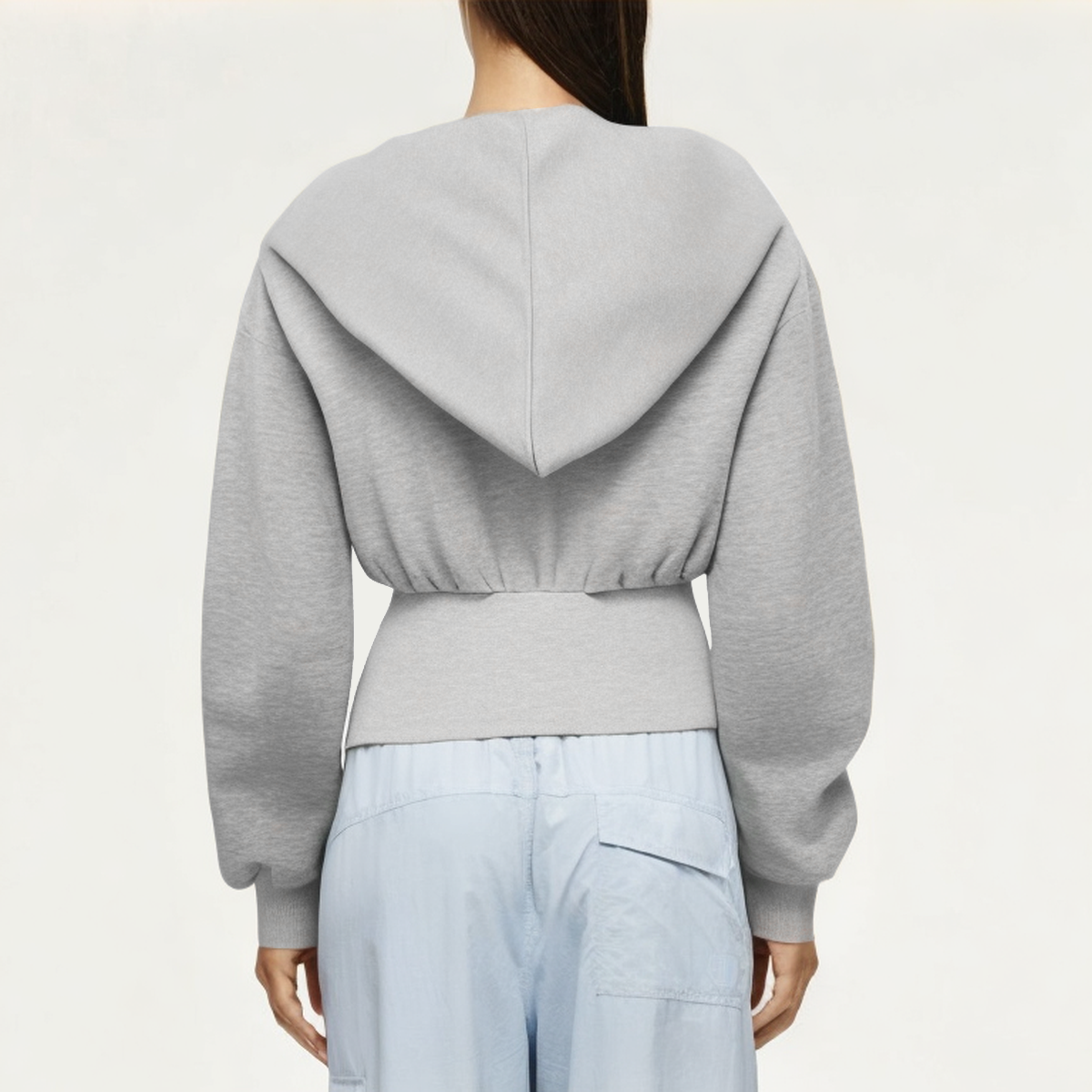 Half zip V-neck women's sweatshirt jacket