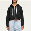 Black high stretch women's sweatshirt jacket