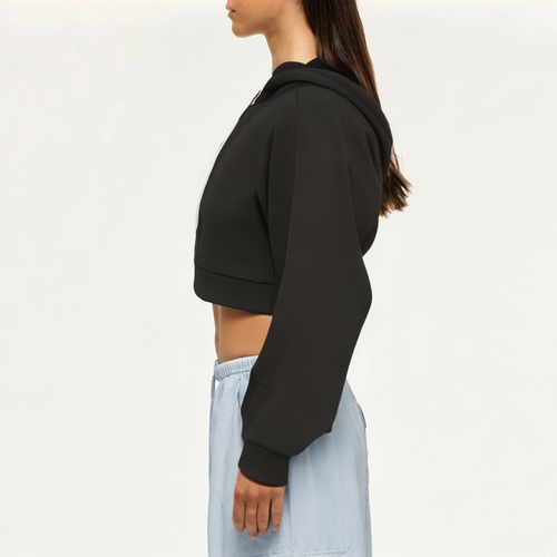 Black high stretch women's sweatshirt jacket