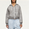 Casual grey women's sweatshirt jacket