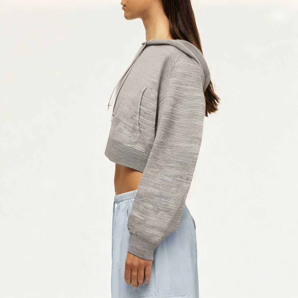 Casual grey women's sweatshirt jacket