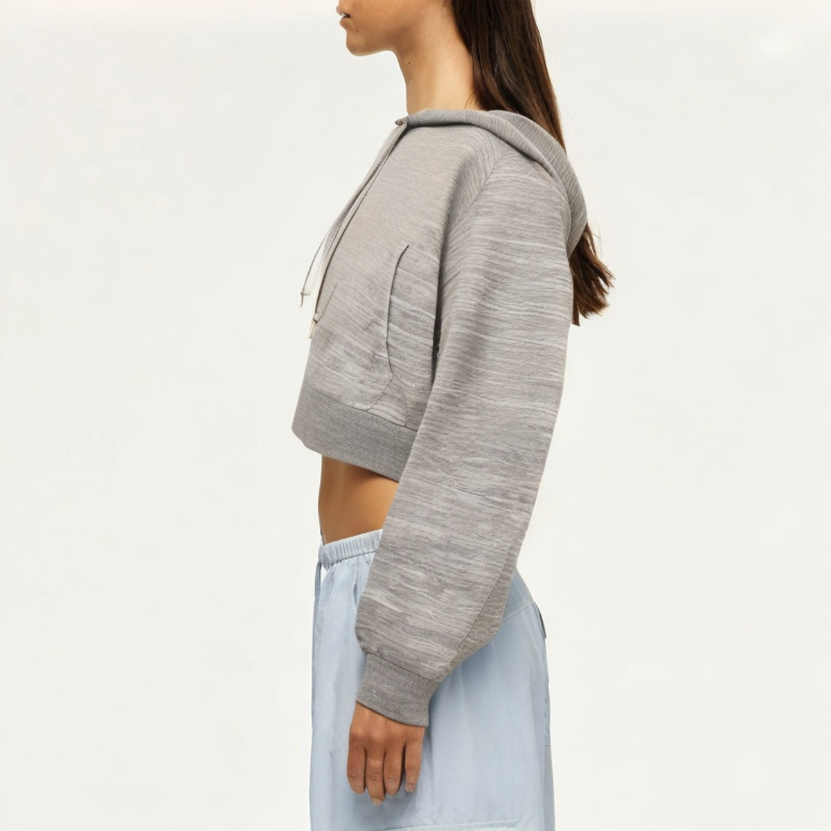 Casual grey women's sweatshirt jacket
