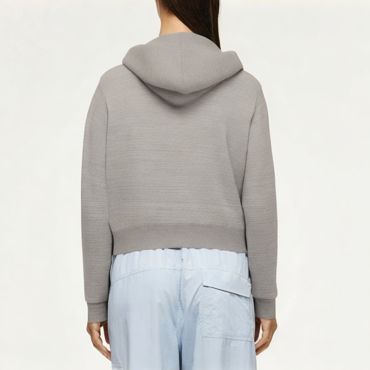 Casual grey women's sweatshirt jacket