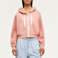 Light pink women's hooded sweatshirt jacket