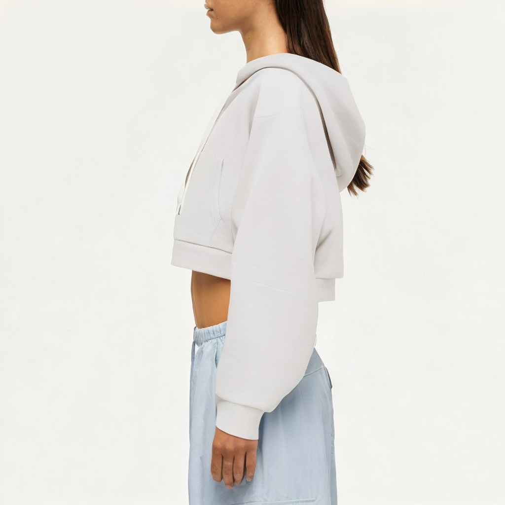 High stretch hooded women's sweatshirt jacket
