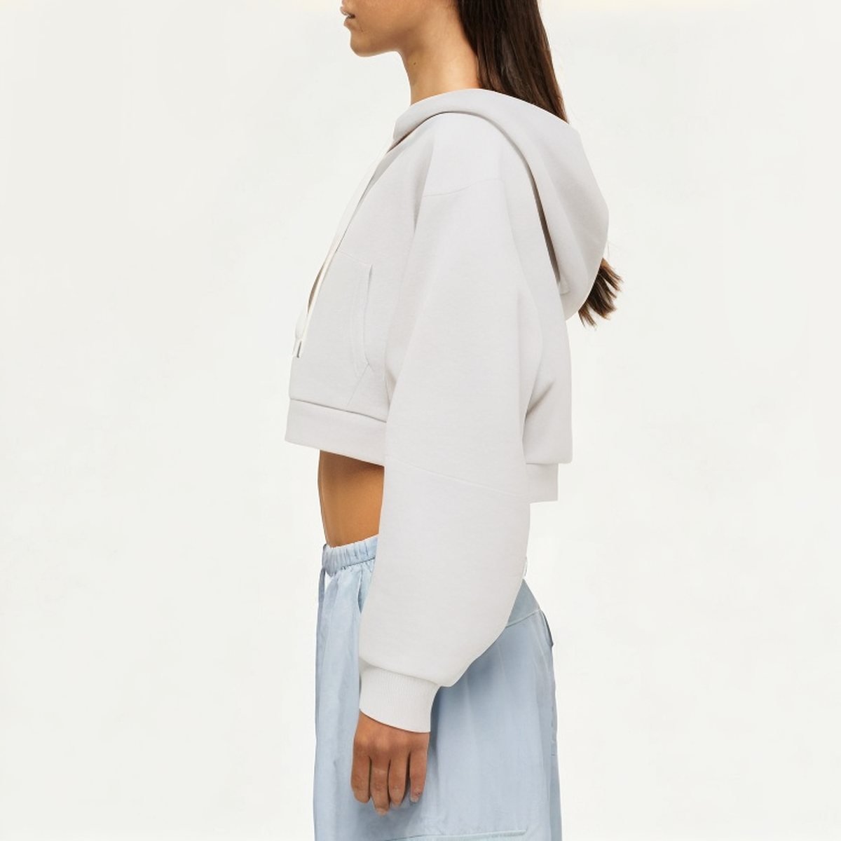High stretch hooded women's sweatshirt jacket