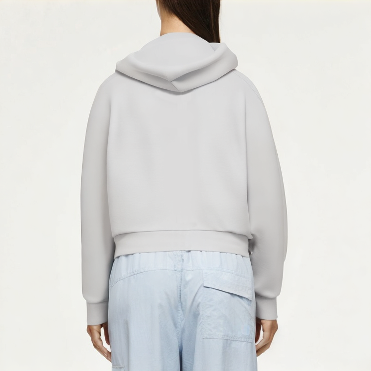 High stretch hooded women's sweatshirt jacket