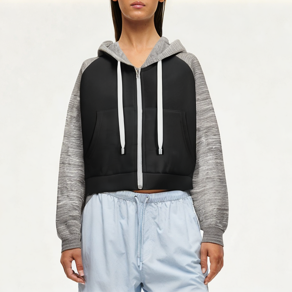 Casual high elastic women's sweatshirt jacket