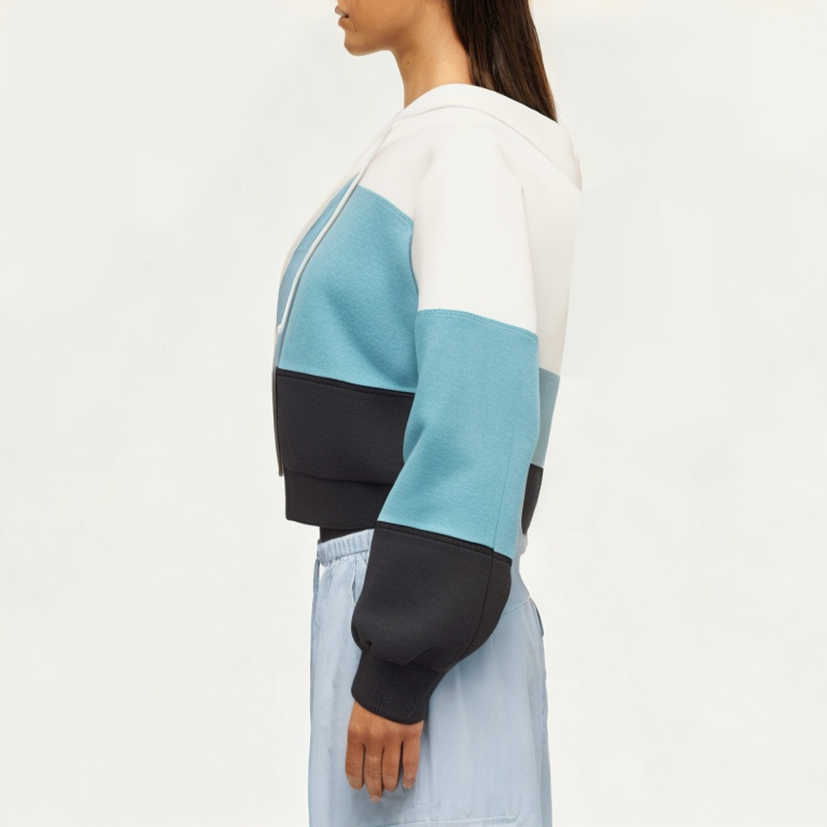 Colorblock high stretch women's sweatshirt jacket