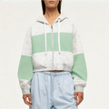 Casual color block women's sweatshirt jacket