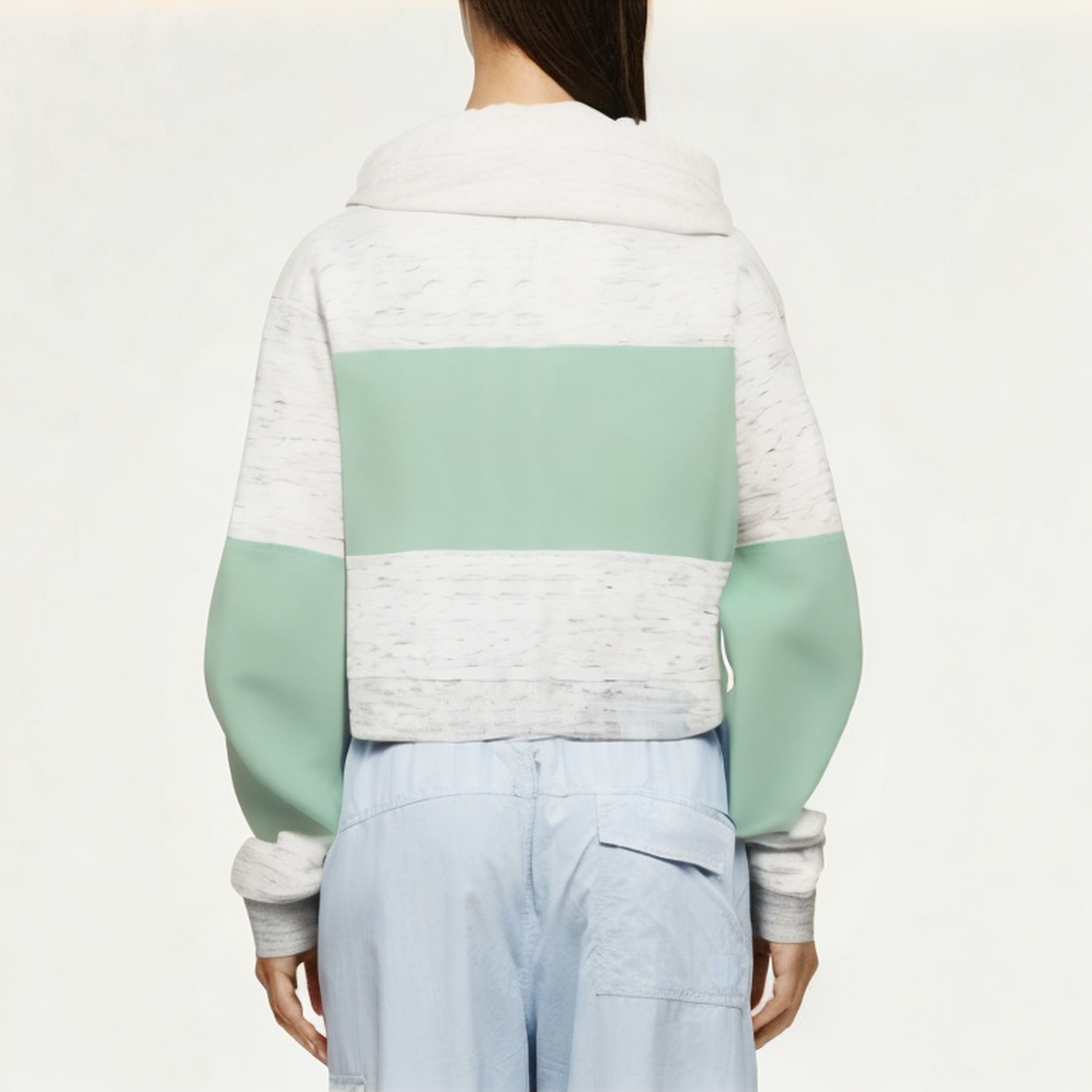 Casual color block women's sweatshirt jacket