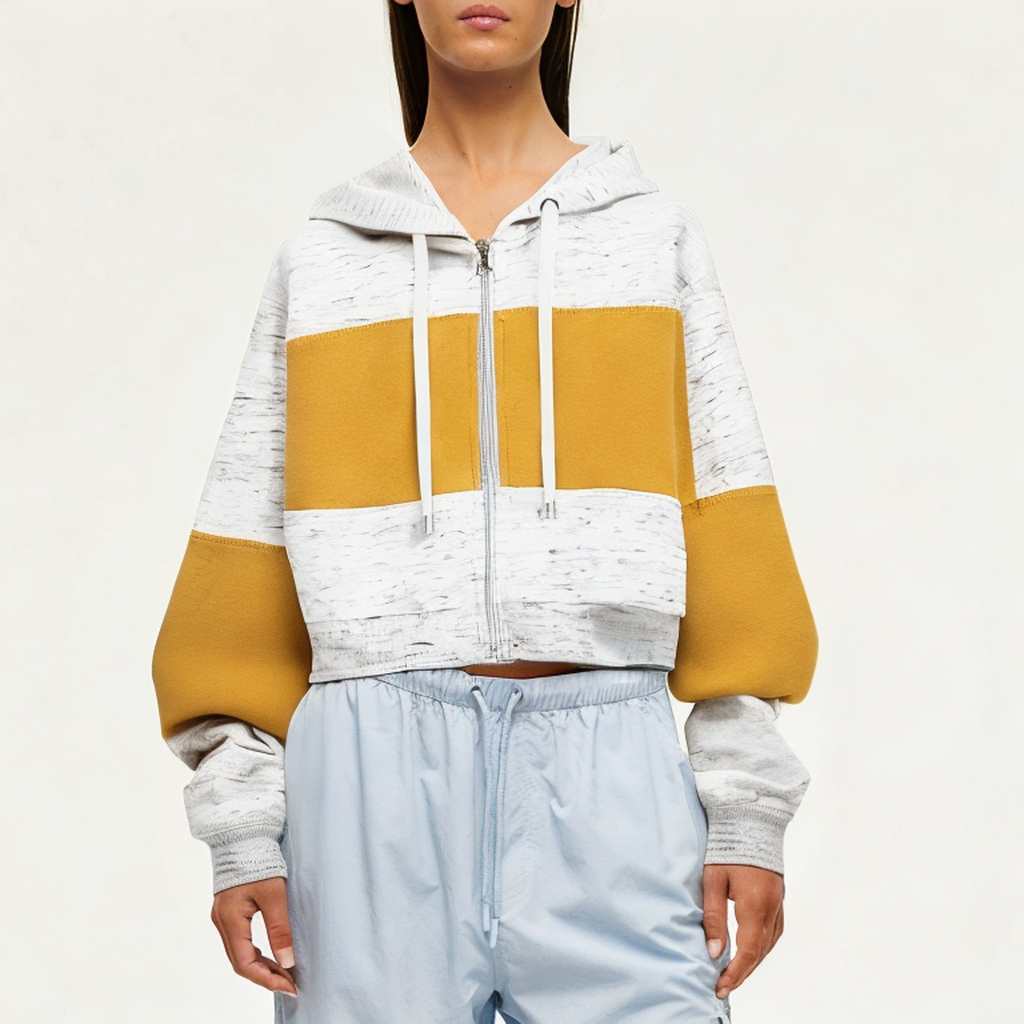 Women's zippered hooded sweatshirt jacket
