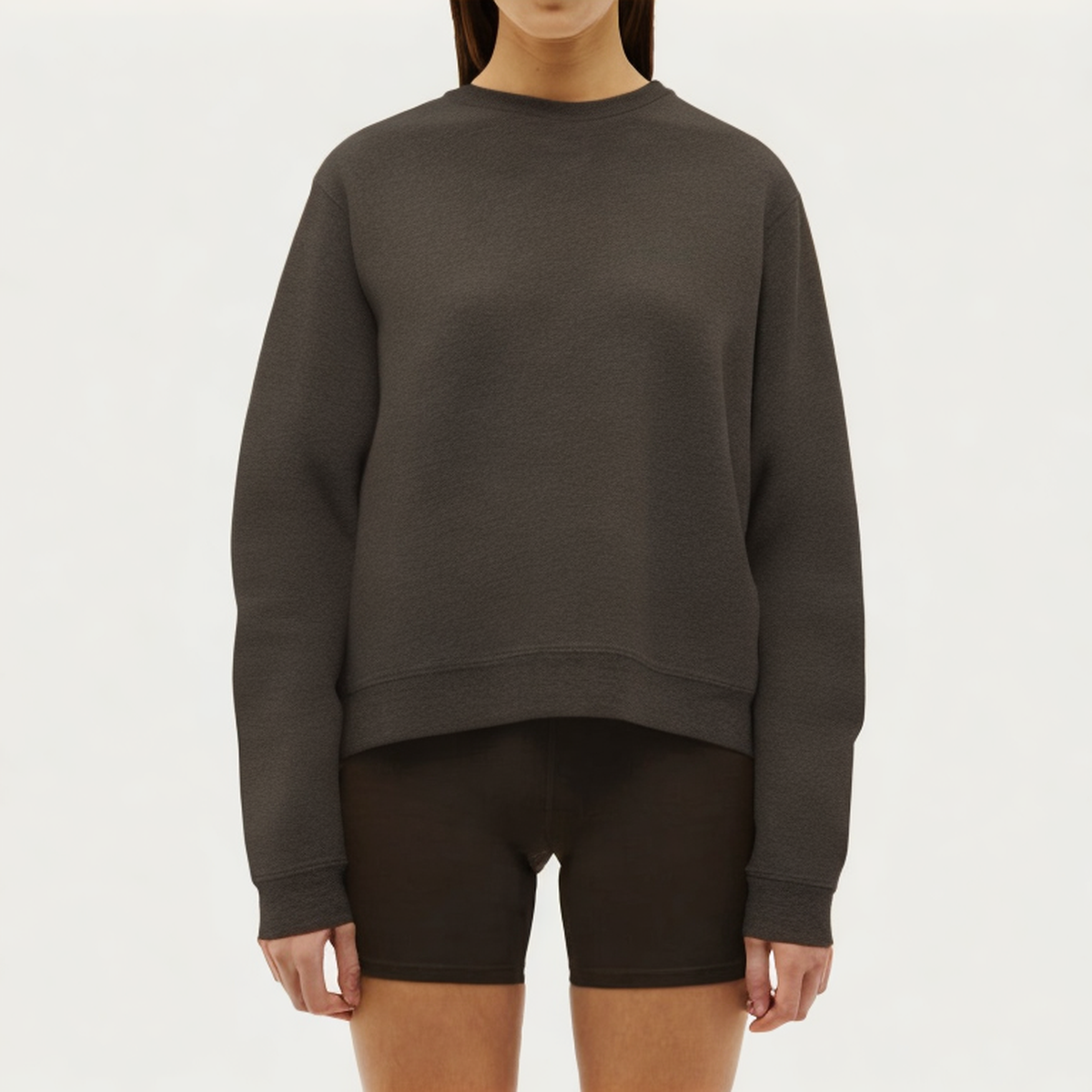 Dark grey breathable women's loose long-sleeved T-shirt