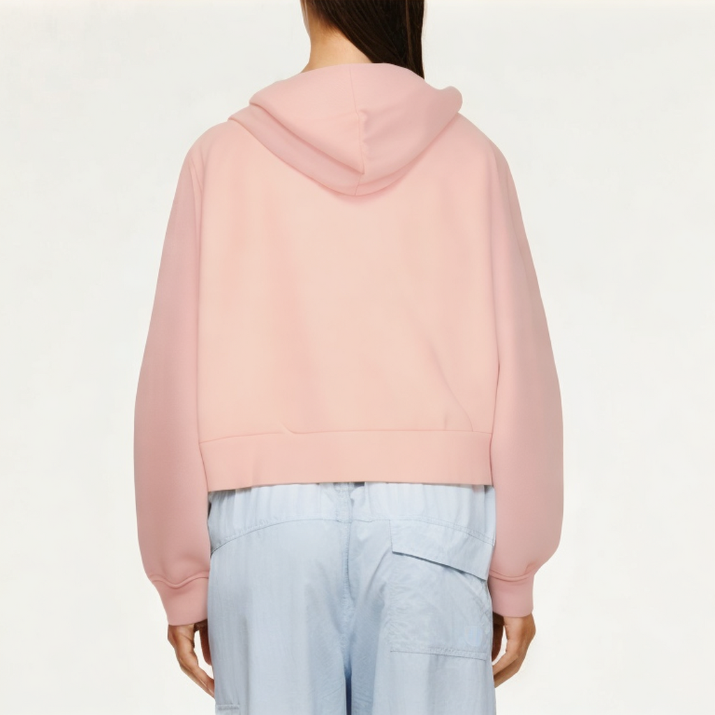Light pink zip-up hooded women's sweatshirt jacket