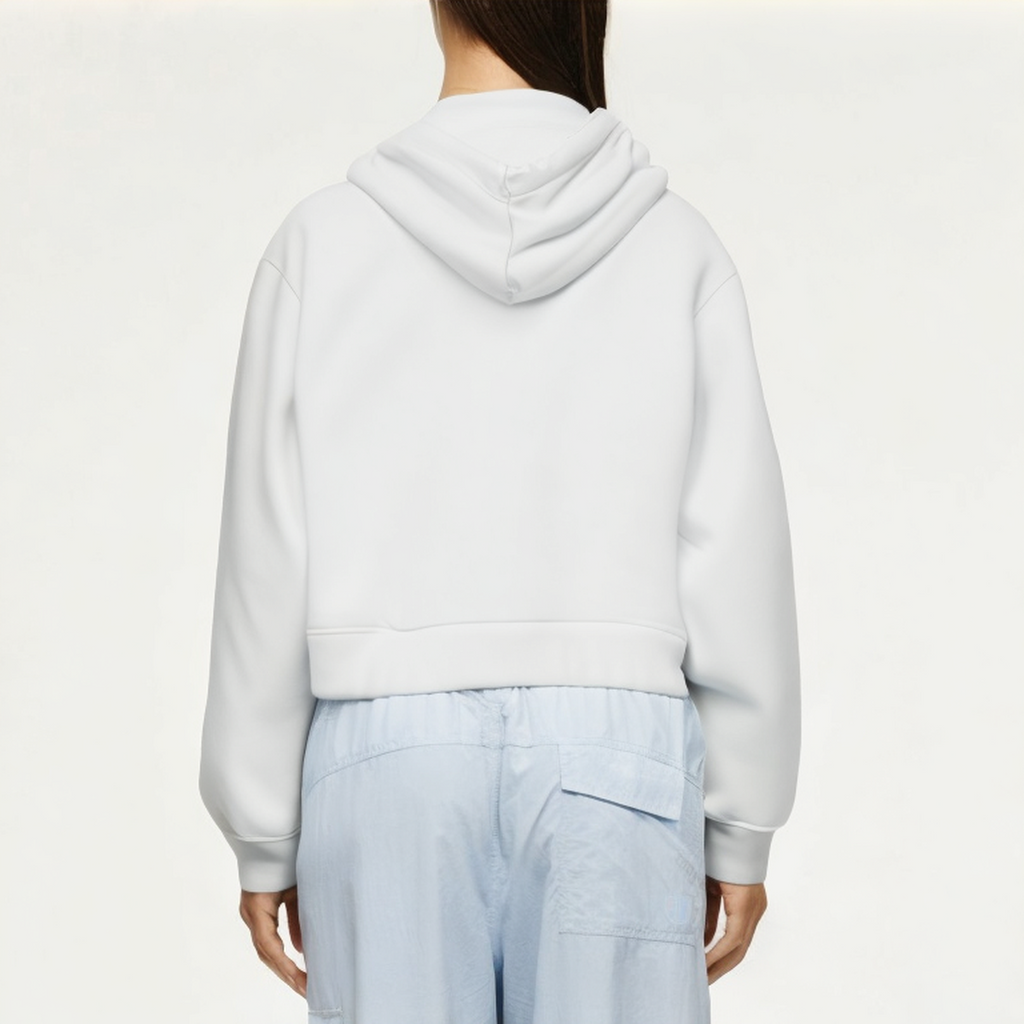 Simple white women's sweatshirt jacket