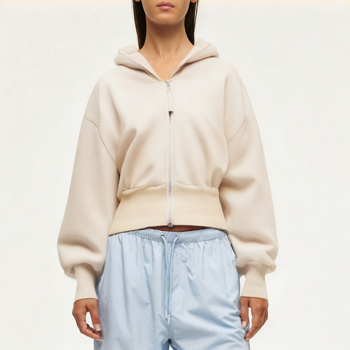 Stretch breathable women's sweatshirt jacket