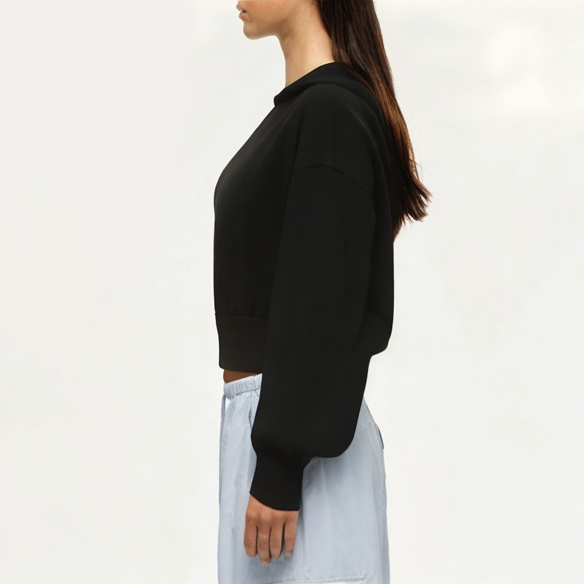Double zip hooded women's sweatshirt jacket