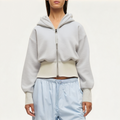 Light grey breathable women's sweatshirt jacket