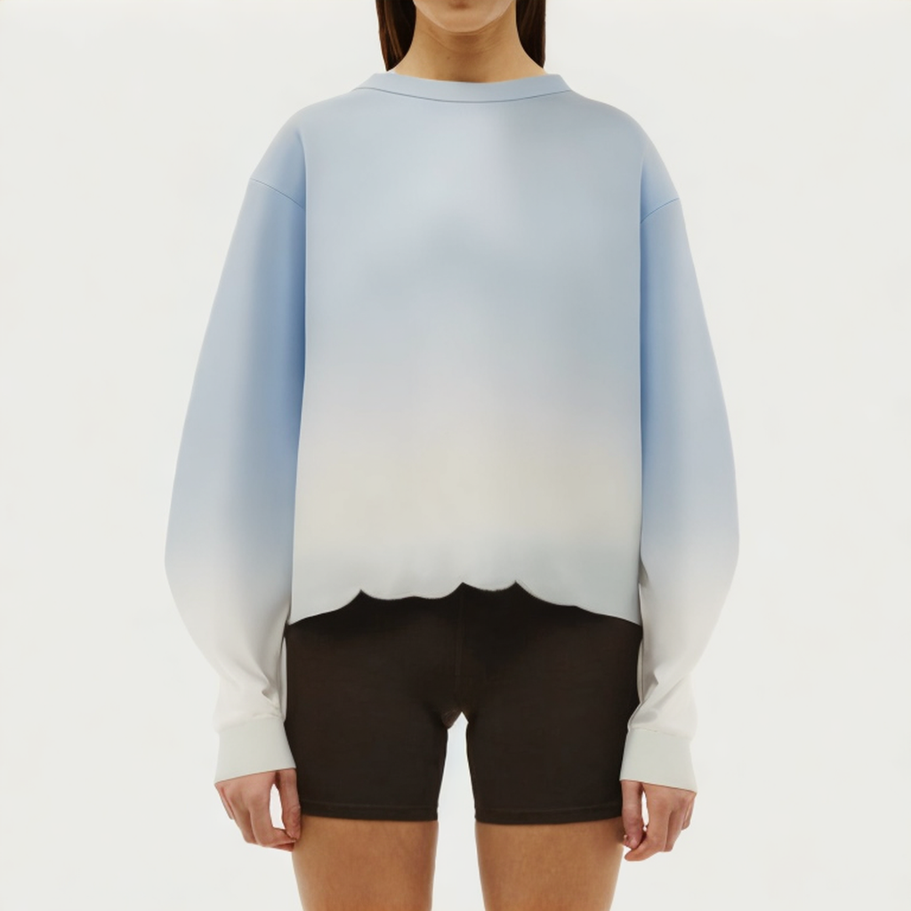 Gradient color women's loose long-sleeved T-shirt