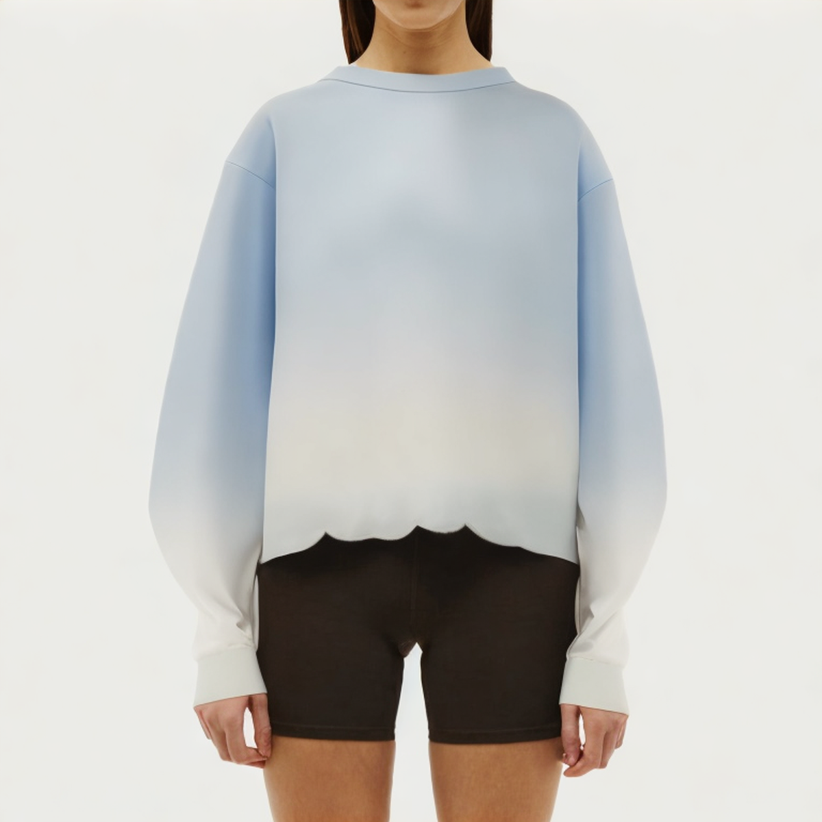 Gradient color women's loose long-sleeved T-shirt